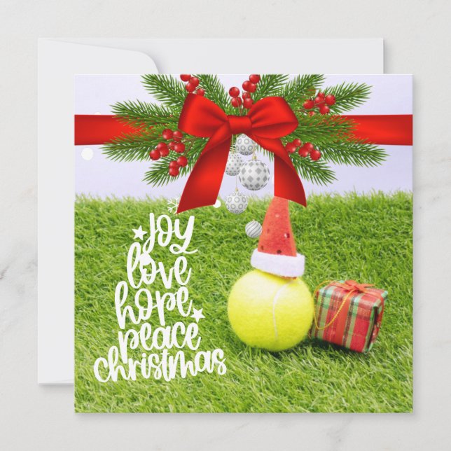 Tennis Weihnachten mit Tennisball und Weihnachtsma (Vorderseite)