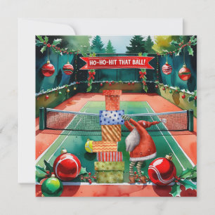 Tennis Weihnachten mit Tennisball und Weihnachtsma