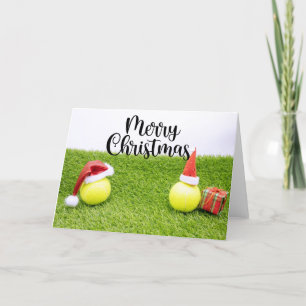 Tennis Weihnachten mit Tennisball und Weihnachtsma