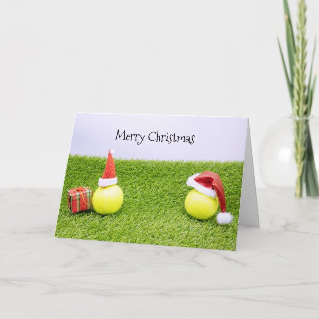 Tennis Weihnachten mit Tennisball und Weihnachtsma (Vorderseite)