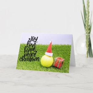 Tennis Weihnachten mit Tennisball und Weihnachtsma
