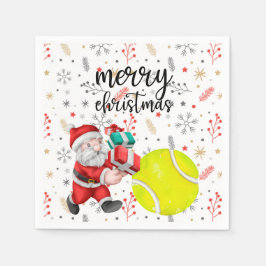 Tennis Weihnachten mit Tennisball Weihnachtsmann Serviette