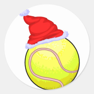 Tennis-Weihnachten Runder Aufkleber