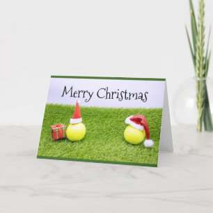 Tennis Weihnachten & Tennisball und Weihnachtsmann