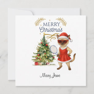 Tennis Weihnachten Thema für Spieler, der Katzen l