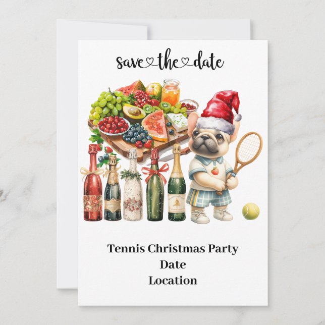 Tennis Weihnachten Thema für Tennis Party Invitati Einladung (Vorderseite)