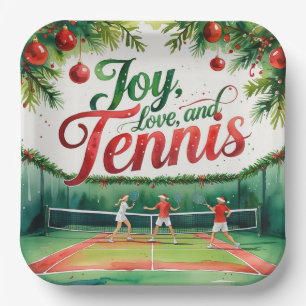 Tennis Weihnachten Thema Joy Liebe Tennis Party Pappteller