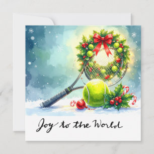 Tennis Weihnachten Thema mit Ball und Schläger