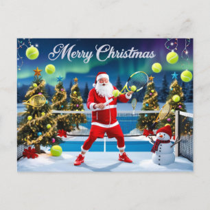 Tennis Weihnachts-Feierliche Spiele Feiertagspostkarte