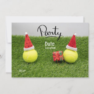 Tennis Weihnachts-Party für Tennisspieler mit Kuge Einladung