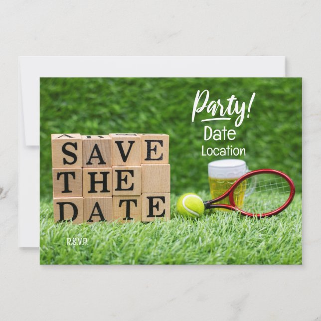 Tennis Weihnachts-Party für Tennisspieler mit Kuge Einladung (Vorderseite)