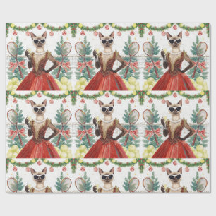 Tennis Weihnachts-Party Gedicht für Katzen Liebhab Geschenkpapier
