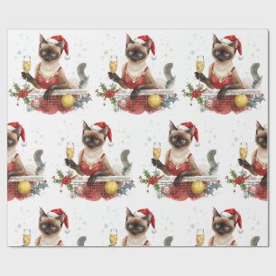 Tennis Weihnachts-Party Gedicht für Katzen Liebhab Geschenkpapier