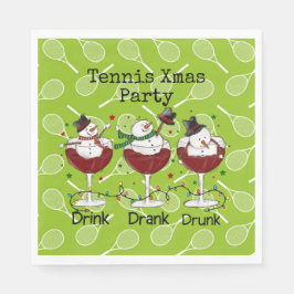 Tennis Weihnachts-Party mit Snowman Drink Wein Serviette