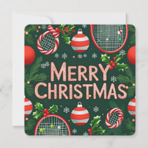 Tennis Weihnachts Thema für Spieler Feiertagskarte