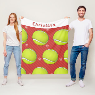 Tennis Weihnachts Winterstil Personalisiert Rot Fleecedecke