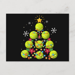 Tennis-Weihnachtsbaum-Geschenke Einladungspostkarte
