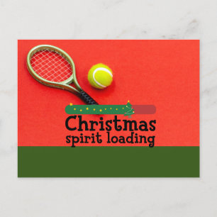 Tennis Weihnachtsbeladung mit Ball und Schläger Postkarte
