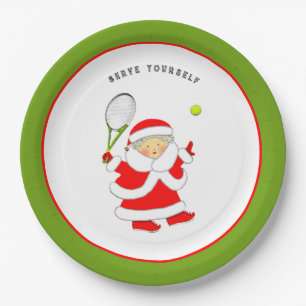Tennis-Weihnachtsfeier Pappteller