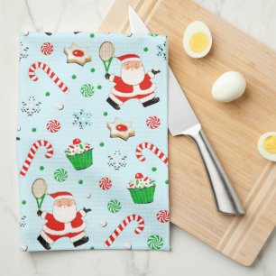 Tennis-Weihnachtsfeiertag Geschirrtuch