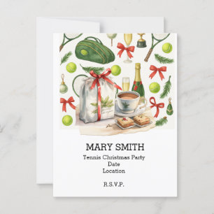 TENNIS Weihnachtsfest mit Ball und Schläger Postkarte