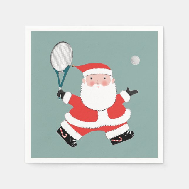 Tennis Weihnachtsfest Serviette (Vorderseite)