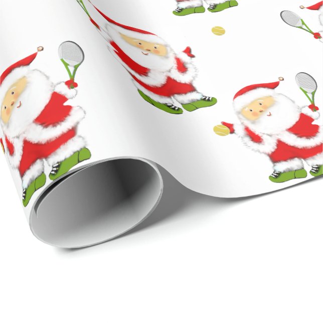 Tennis Weihnachtsgeschenk Geschenkpapier (Rolleneckpunkt)