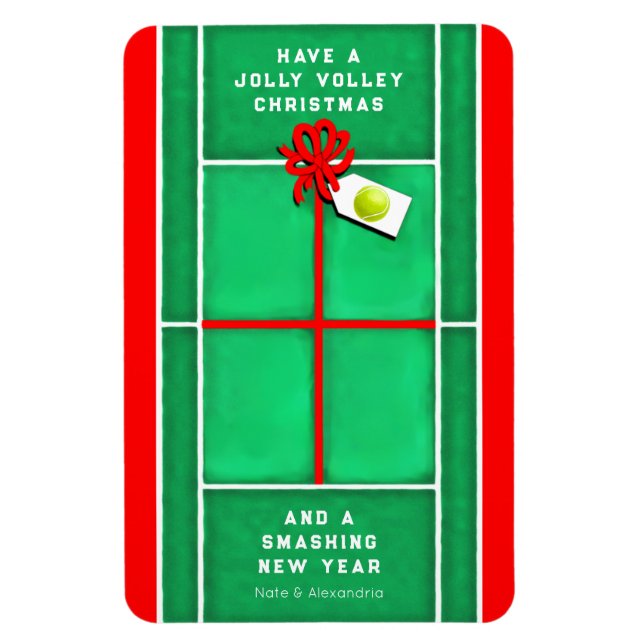 Tennis Weihnachtsgeschenk Karte Magnet (Vertikal)