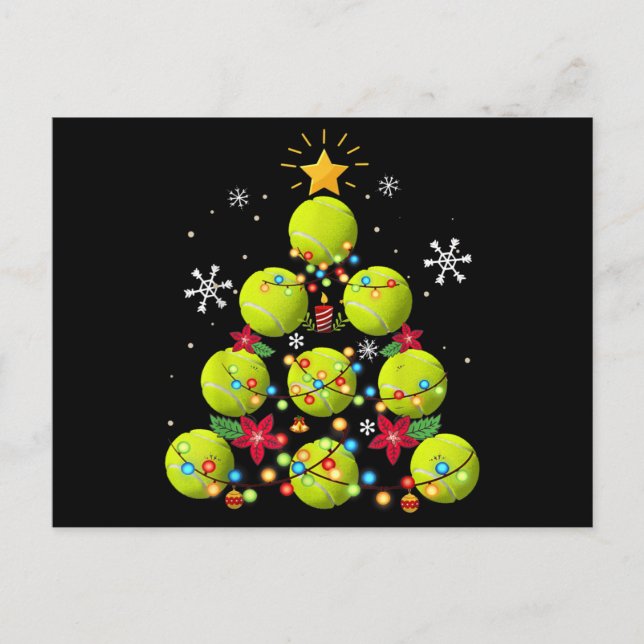 Tennis-Weihnachtsgeschenke Ankündigungspostkarte (Vorderseite)
