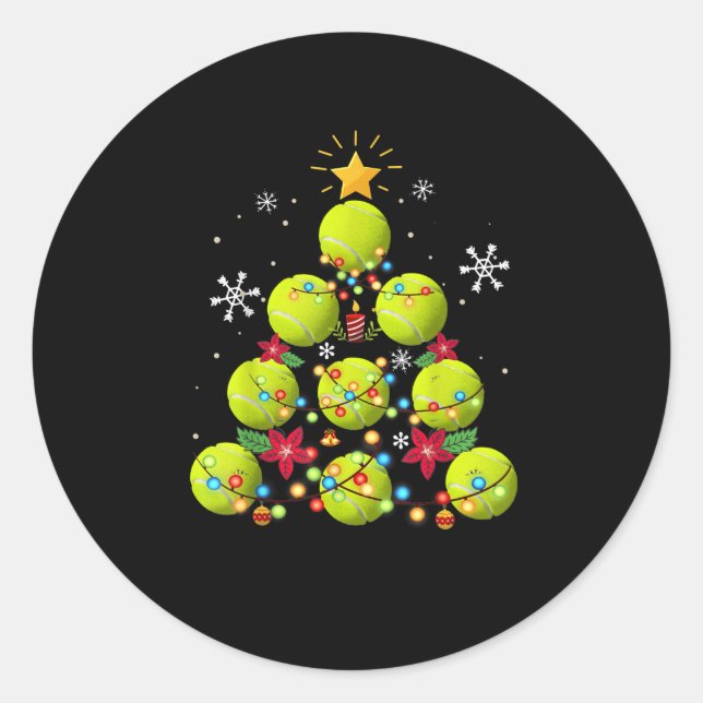 Tennis-Weihnachtsgeschenke Runder Aufkleber (Vorderseite)