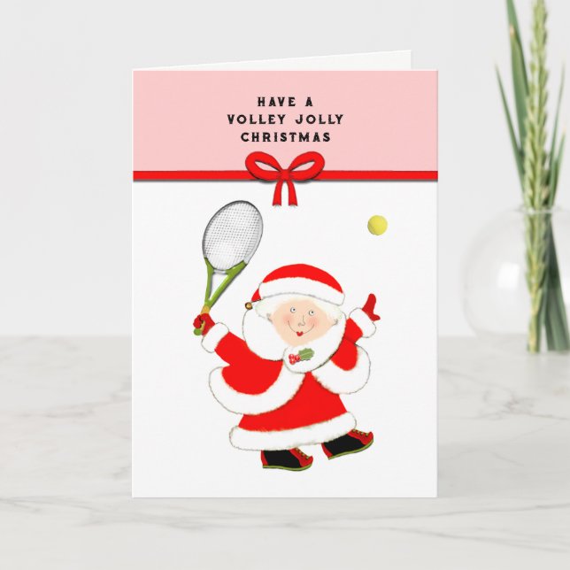 Tennis Weihnachtsgrüße Feiertagskarte (Vorderseite)