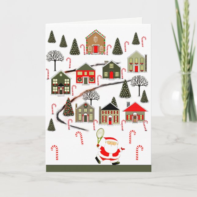 Tennis Weihnachtskarte Feiertagskarte (Vorderseite)