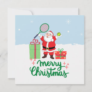 Tennis Weihnachtskarte mit Ball und Weihnachten