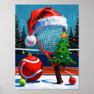 Tennis Weihnachtsmotiv für Spieler Poster