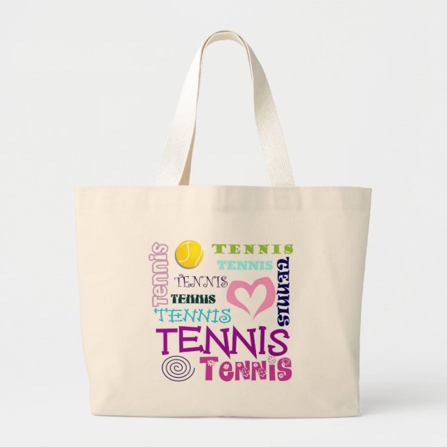 Tennis-Wiederholen Jumbo Stoffbeutel (Vorne)