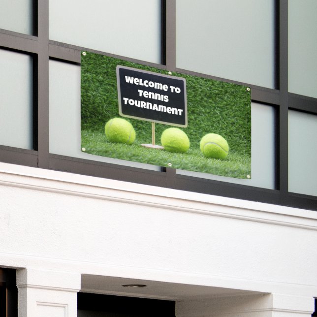 Tennis Willkommensschild auf grünem Hintergrund Banner (Äußeres Gebäude)