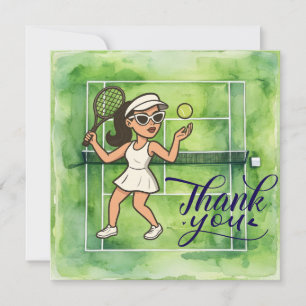 Tennis Woman Player spielt Tennis Dankeskarte