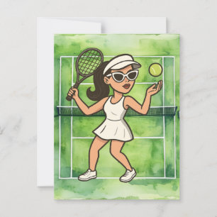 Tennis Woman spielt Tennis Postkarte