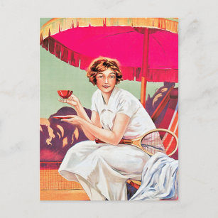 Tennis Woman von Phoscao Ad Postkarte