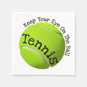 Tennis-Zitat Behalte das Auge auf dem Ballpapier Serviette