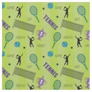 Tennisartikel auf frischem, grünem Hintergrund, Stoff