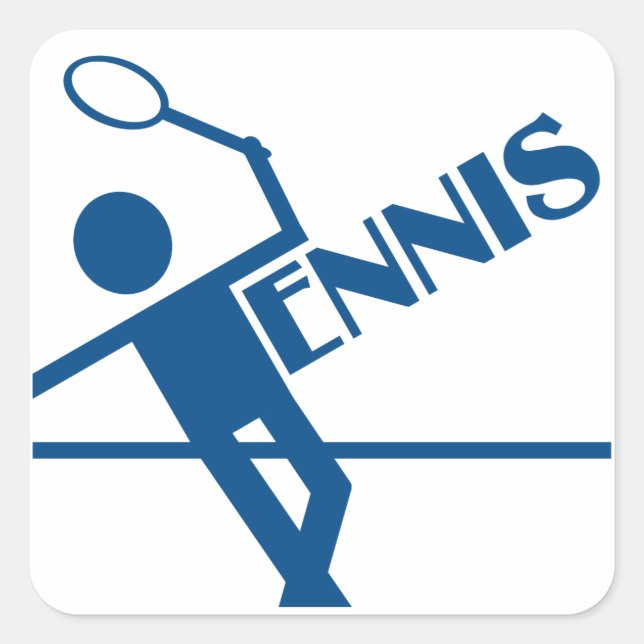 Tennisaufkleber, anpassen quadratischer aufkleber (Vorderseite)