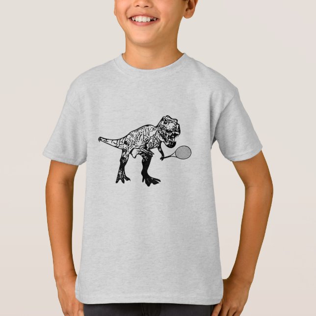 Tennisaurus Rex scherzt Dinosaurier T-rex, das T-Shirt (Vorderseite)