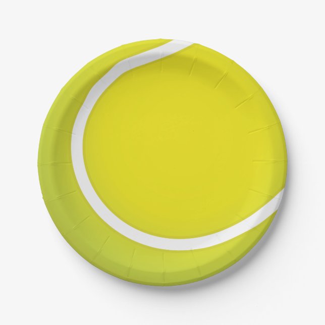 Tennisbal. Tennis is een balsport via racket. Pappteller (Vorderseite)