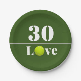 Tennisball 30. Geburtstag mit Liebe Pappteller