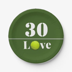 Tennisball 30. Geburtstag mit Liebe Pappteller