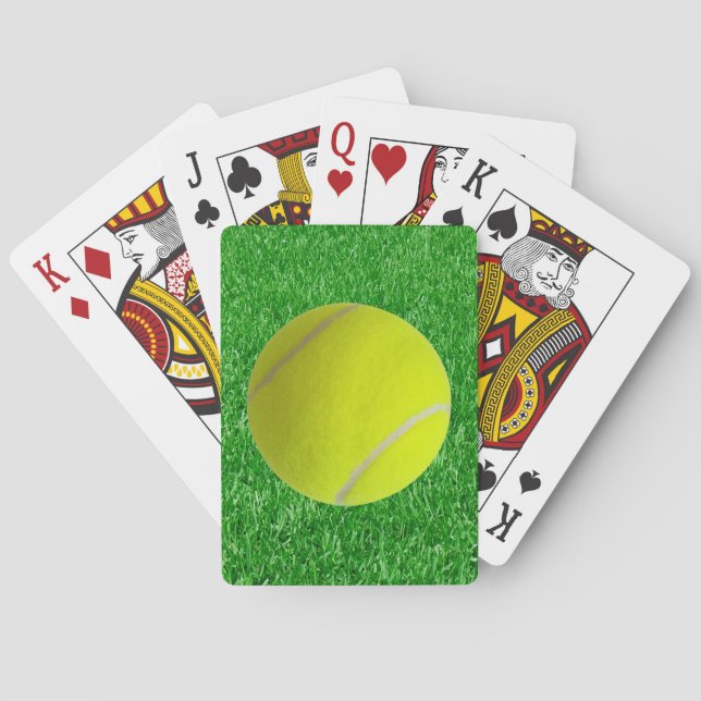 Tennisball auf Gras Spielkarten (Rückseite)