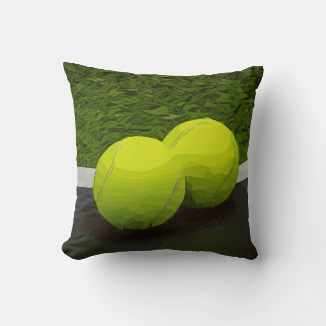 Tennisball auf grünem Gras Kissen (Vorderseite)