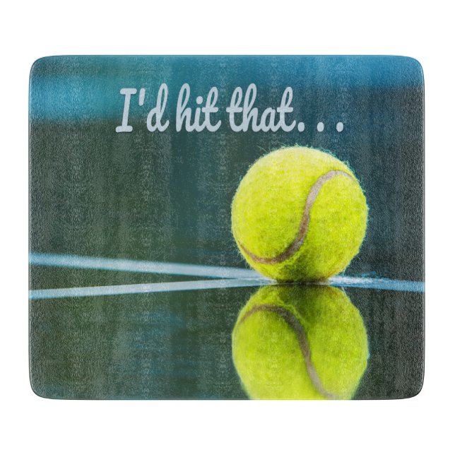 Tennisball, den ich dieses lustige Geschenk schlag Schneidebrett (Vorderseite)