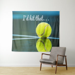 Tennisball, den ich dieses lustige Geschenk schlag Wandteppich